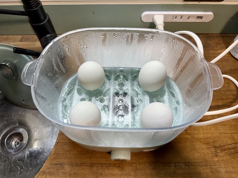 賞味期限に合わせて作った4個のゆで卵